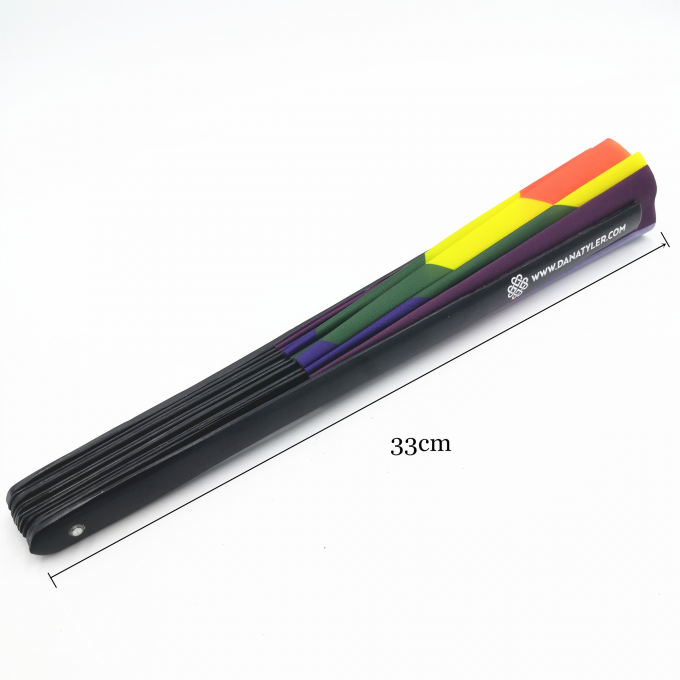 โลโก้ตามสั่ง 13 นิ้ว คล็อค พับพัดลมมือ พับพัดลมมือไม้ยางขนาดใหญ่ ช่องว่าง คล็อคลมลมพัดลมสับลิเมชั่นสําหรับงานแต่งและเต้นรํา 2