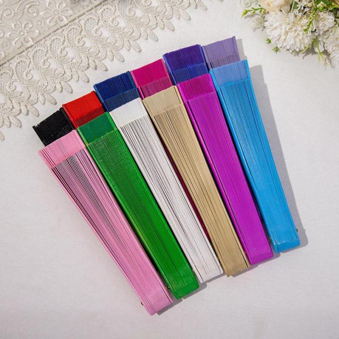 พัดของขวัญไม้พับสเปน พัดไม้ทำมือสเปน พัดไม้พับลายจุดสีสันสดใส คุณภาพสูง ขนาด 23 ซม. 5