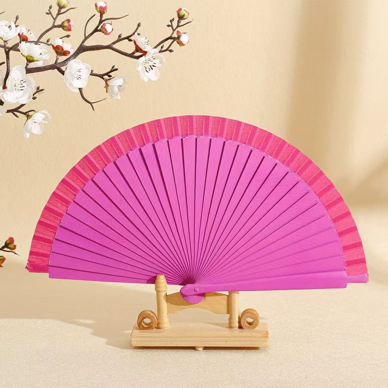 Wholesale High Quality Colorful Spot 23 cm Gift Fan Hand-painted Wooden Fan Spanish Wooden Crafts Folding Hand Fan