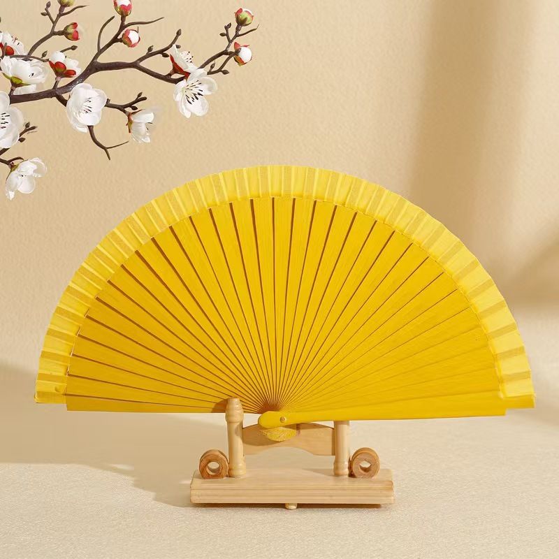 Wholesale High Quality Colorful Spot 23 cm Gift Fan Hand-painted Wooden Fan Spanish Wooden Crafts Folding Hand Fan