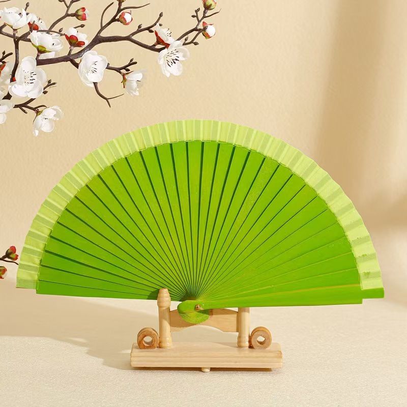 Wholesale High Quality Colorful Spot 23 cm Gift Fan Hand-painted Wooden Fan Spanish Wooden Crafts Folding Hand Fan