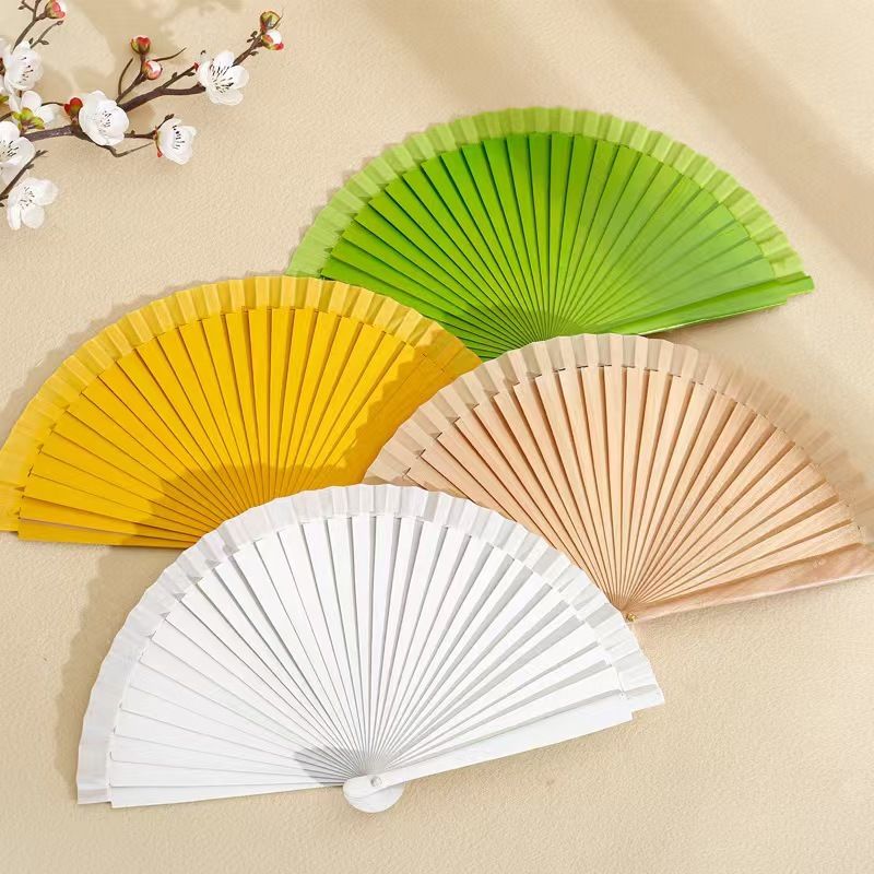 Wholesale High Quality Colorful Spot 23 cm Gift Fan Hand-painted Wooden Fan Spanish Wooden Crafts Folding Hand Fan